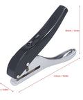 8mm Hole Paper Punch One Hole Puncher Handheld For Office School Home All Metal Design with measurements visible