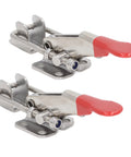 Heavy Duty Toggle Clamp Latch Kit 400 Lb Capacity, Adjustable Stainless Steel, Pull To Release Design with red handle