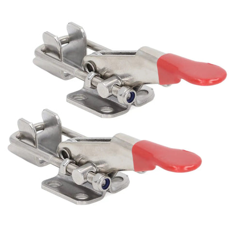Beefy Heavy Duty Adjustable Stainless Steel Toggle Latch Clamp Set of Two Gate Tailgate Pull Latches 400 Lbs Capacity for Secure Locking