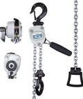 Compact Manual Chain Hoist One Quarter Ton 550 Lb Capacity With 5 Ft Lift Come Along For Small Machines Engines And Equipment, Handy Portable Hand Lifter For Tight Spaces And Field Work. compact manual chain hoist with G80 chain and dual hooks