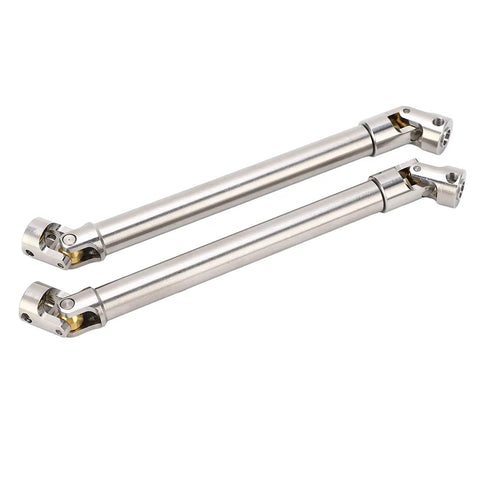 Beefy Stainless Steel M4 Drive Shaft Set For 1 To 10 RC Crawlers Universal Cross Knot With Brass Ball High Torque Spline Design Fits Axial SCX10 II 139mm Red