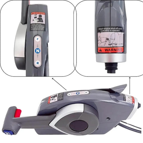 Remote Boat Engine Control Box With Key Switch 5006180 for Evinrude Johnson OMC outboard, showing side mount and controls.