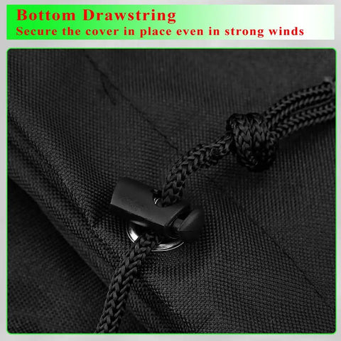 Close-up of adjustable strap on Infrared Grill Cover For Big Horn Outdoors Portable Infrared Gas Grill 600D Heavy Duty Waterproof Dustproof Shield.