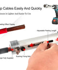 Heavy Duty Electric Wire Stripper And Cutter Peeling Tool With Lithium Battery For Copper Cable Stripping Length Adjustment Soft Grip Handle in use