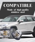 Heavy Duty Engine Thermostat Built Tough To Keep Your Ride Cool And Run Smooth Durable Temp Regulator shown in stainless steel.
