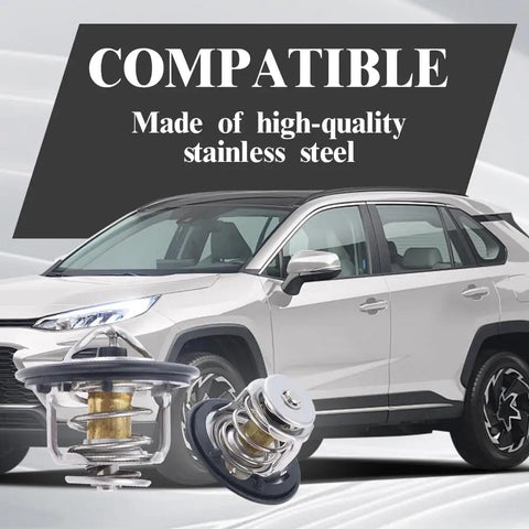 Heavy Duty Engine Thermostat Built Tough To Keep Your Ride Cool And Run Smooth Durable Temp Regulator shown in stainless steel.