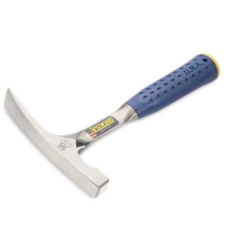 Bricklayer And Mason Hammer 16 Oz USA Made Built Tough Pro Grade Masonry Tool With Forged Steel Construction And Shock Reduction Grip