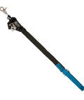 Arborist Rope Ascender System With Nylon Foot Ascender Sling For Tree Climbing Durable Climbing Gear 30 Inch Bungee Elongation Absorbs Shock And Fatigue Regular Size Black And Blue, showcasing the full length of the sling with visible ascender mechanism.