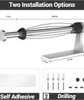 Diagram showing installation options for One Hand Operable Under Cabinet Paper Towel Holder With Damping For Kitchen And Bathroom Pink Color