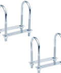 Two Pack M10 U-Bolt Clamp Set For 2 Inch Tubes 5-1/2 Inch Long Round Bend U-Bolts That Fit 2 Inch OD Tubing Electro Galvanized Low Carbon Steel