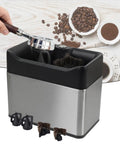 Automatic Electric Espresso Knock Box Offering Rapid Portafilter Cleaning For Fast Ground Removal with portafilter and brushes
