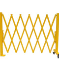 Heavy Duty Expandable Safety Barrier Gate, Rock Solid Retractable Metal Traffic Barricade Fence for Driveways, Warehouses, and Job Sites with smooth rollers.