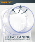 Top Shelf Workshop Gear 2 1/2 Inch Blast Gate Dust Collection Fitting Featuring Anti Clog Tapered Abs Plastic build detail image of self-cleaning feature.