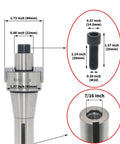 Diagram of 2 Inch Face Milling Cutter Bundle For Aluminum KM12 50mm CNC End Mill Holder With R8-FMB22 Shank dimensions