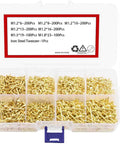 Gold Plated Carbon Steel Tiny Nails Kit For Woodworking And Diyers, 1200Pcs Micro Nails In 7 Sizes M1.2x6 M1.2x8 M1.2x10 M1.2x13 M1.2x16 M1.5x19 M1.8x23 With Tweezers