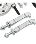 9 Pcs Bearing Puller Set For Garage Heroes Requiring Massive Torque To Yank Stuck Internal Bearings From Cars In A Flash Includes Box For Wheel Hub DIY Fixes And Keeping The Paper By Fixing It Yourself Down In The Garage. two steel puller arms with bolts, bearing removal tool