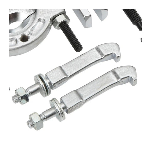 9 Pcs Bearing Puller Set For Garage Heroes Requiring Massive Torque To Yank Stuck Internal Bearings From Cars In A Flash Includes Box For Wheel Hub DIY Fixes And Keeping The Paper By Fixing It Yourself Down In The Garage. two steel puller arms with bolts, bearing removal tool