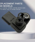 Heavy Duty Intake Air Pressure And Temperature Sensor Replacement Direct Fit For OE 12681993 0828000630 black ABS sensor on display.