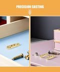 12 Piece Zinc Alloy Jewelry Box And Wooden Box Hinges Set With Smooth Operation And Sturdy Support For Cabinets And DIY Furniture Projects Built To Last Dope Box Hardware shown on desks.