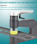 Cordless Electric Hydraulic Hole Punch for Metal Sheets with 150mm Throat shown punching holes in metal sheet on site