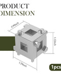 Image showing the dimensions of a steel rear brake caliper piston tool with a 3/8-inch square drive, six-sided compression tool for disc brakes.