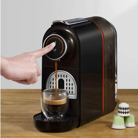 Capsule Coffee Machine For Home And Office Auto Espresso Brewer Mini Compact One Touch 20 Bar Pressure 960W 500ml Water Tank