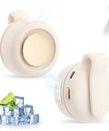 Portable Bladeless Clip On Fan for waist or shirt, hands-free personal neck wearable cooling fan with 3 speeds, mini USB clip fan.