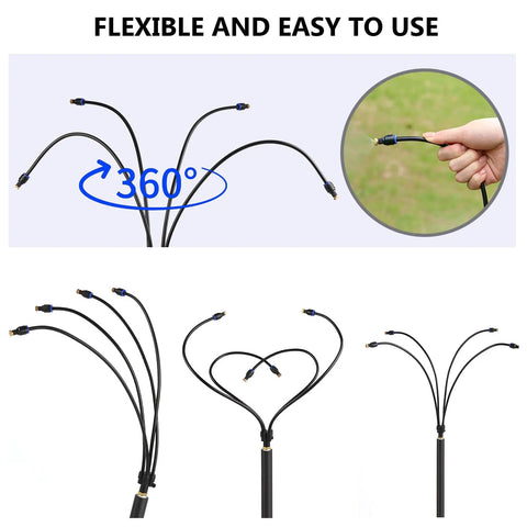 Image showing flexible spray heads of a Standing Misters For Outdoor Cooling On The Go Adjustable Four Point One Foot Misting System