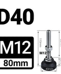 Adjustable Leveling Feet For Furniture With 40mm Diameter, Height Adjustable From 30 To 150mm, M5 To M12 Thread Compatibility, Nylon And Stainless Steel Base, No Tool Needed Setup, Reduces Wobble And Protects Floors, D40 M12 threaded foot shown with 80mm stem