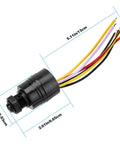 Mercury Outboard Ignition Switch With 2 Keys And 6 Wire Connectors Push Button Start With Choke Replacement Part dimensions