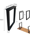 Top Shelf Industrial Steel Table Legs Two Pack Hella Heavy Duty Metal Furniture Base with dimensions and assembly details.