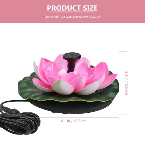 Solar Powered Floating Lotus Fountain For Fish Tanks And Gardens, No Fuss Automatic Start, Lily Pad Design