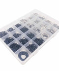 900-Piece All-In-One External Snap Ring Kit 5-20mm C Type Circlips Black 65Mn in plastic organizer
