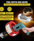 Heavy Duty Electric Drain Auger Sewer Snake With 26 Foot Spring Steel Cable, showcasing 700W copper motor and ergonomic design.