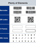 Ultra Handy Mini Portable Label Maker With Heat Shrink Tubes For Home Garage And Office Organization Rechargeable 1200mAh Battery Gives Weeks Of Use Supports Cable Continuous And Fixed Size Labels. Barcodes, QR codes, 5 frames, 400+ icons.