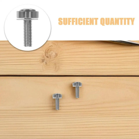 Image of Heavy Hitter Crown Head Rack Mount Screws For Server Cabinets And Chassis Panels M6 By 20 Lock Tight Fasteners in silver.