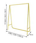 Heavy Duty Industrial Gold Tone Clothes Rail With Tough As Nails Pipe Display Rack For Bedroom Or Closet, Coat And Garment Organizer, 100 Cm By 40 Cm By 130 Cm