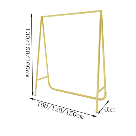 Heavy Duty Industrial Gold Tone Clothes Rail With Tough As Nails Pipe Display Rack For Bedroom Or Closet, Coat And Garment Organizer, 100 Cm By 40 Cm By 130 Cm