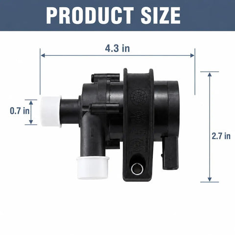 Product size measurement of Sweet Ride Smooth Cruisin Slick Aux Cooling Water Pump With Plug Direct Fit For Audi A3 A4 TT Q3 VW Golf GTI