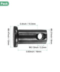 10 Pack Clevis Pins M8 By 16mm Carbon Steel Flat Head showing dimensions for mechanical linkage use