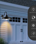 16 Inch Dome Barn Light Outdoor Wall Mount Sconce for Farmhouse Rustic Industrial Exterior Lighting Gooseneck Design