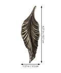 Antique Zinc Alloy Leaf Cabinet Handle Set with vintage style, 10.7x3.5 cm, decorative door handles for wardrobe and cupboard