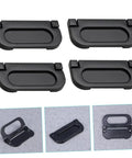4 Pack Slick Flush Pull Handles For Sliding Doors Cabinets And Drawers With Hidden Latch, black recessed ring hardware