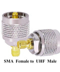 SMA Female to PL 259 Adapter Low Loss UHF Connector for CB Radio Handheld Ham Radio Antenna Walkie Talkie, 2 Pack