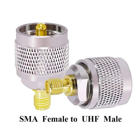 SMA Female to PL 259 Adapter Low Loss UHF Connector for CB Radio Handheld Ham Radio Antenna Walkie Talkie, 2 Pack