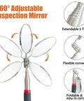 360 degree swivel inspection mirror from 4 Piece Magnetic Telescoping Pick Up Tool Set With Extendable Rods 3 Lb 8 Lb And 20 Lb Magnets