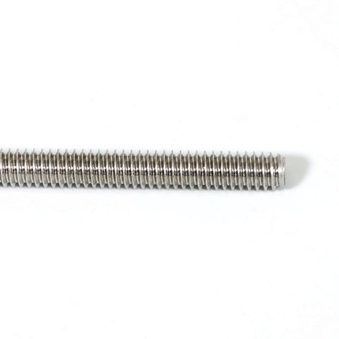 Stainless steel fully threaded rod, 1/4-20 thread, 12-in length, side view