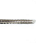 Close-up of Stainless Steel Fully Threaded Rod Five Sixteenths Inch Diameter Twelve Inch Length Right Hand Threads UNC Eighteen TPI Four Pack