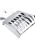 Close-up of Queen Bee Cage Catcher Clips Set In Stainless Steel Three Pack Beekeeping Tool for catching the queen bee, side view