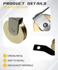 Heavy Duty Steel Sliding Screen Door Rollers Replacement Pack For M-Shaped Rollers With 1-3/4 Inch V Style Off-Set Bend Tension Spring, Rust Resistant Casters, Stainless Brackets, Smooth Quiet Operation shown in close-up detail